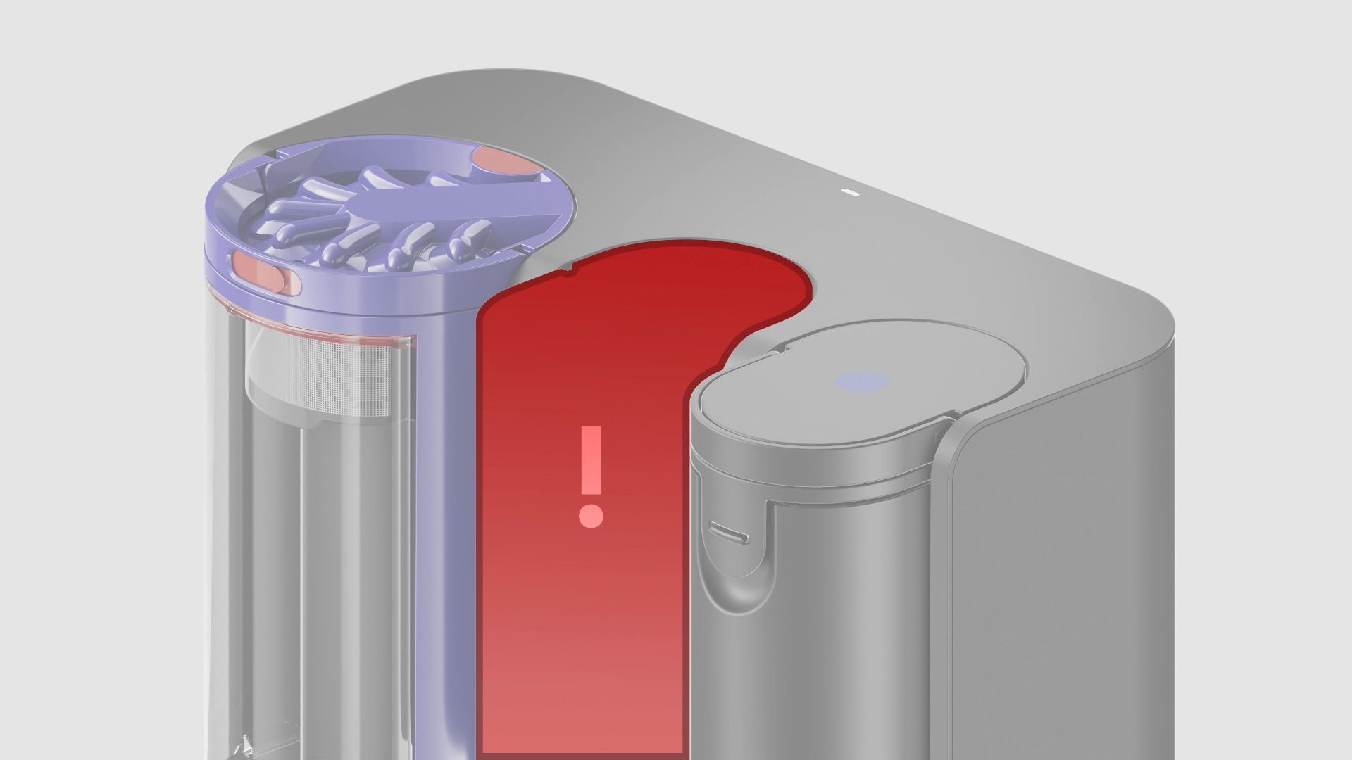 The Dyson Spot+Scrub Ai docking station’s dirty water tank.