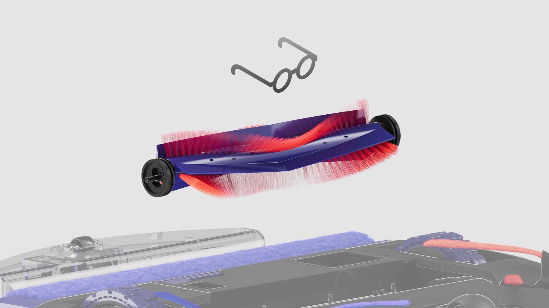 The Dyson Spot+Scrub Ai robot vacuum’s brush bar.