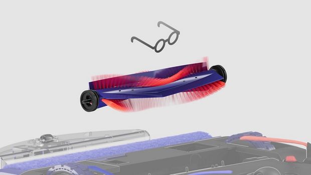 다이슨 스팟+스크럽 Ai 로봇 청소기의 브러시 바.