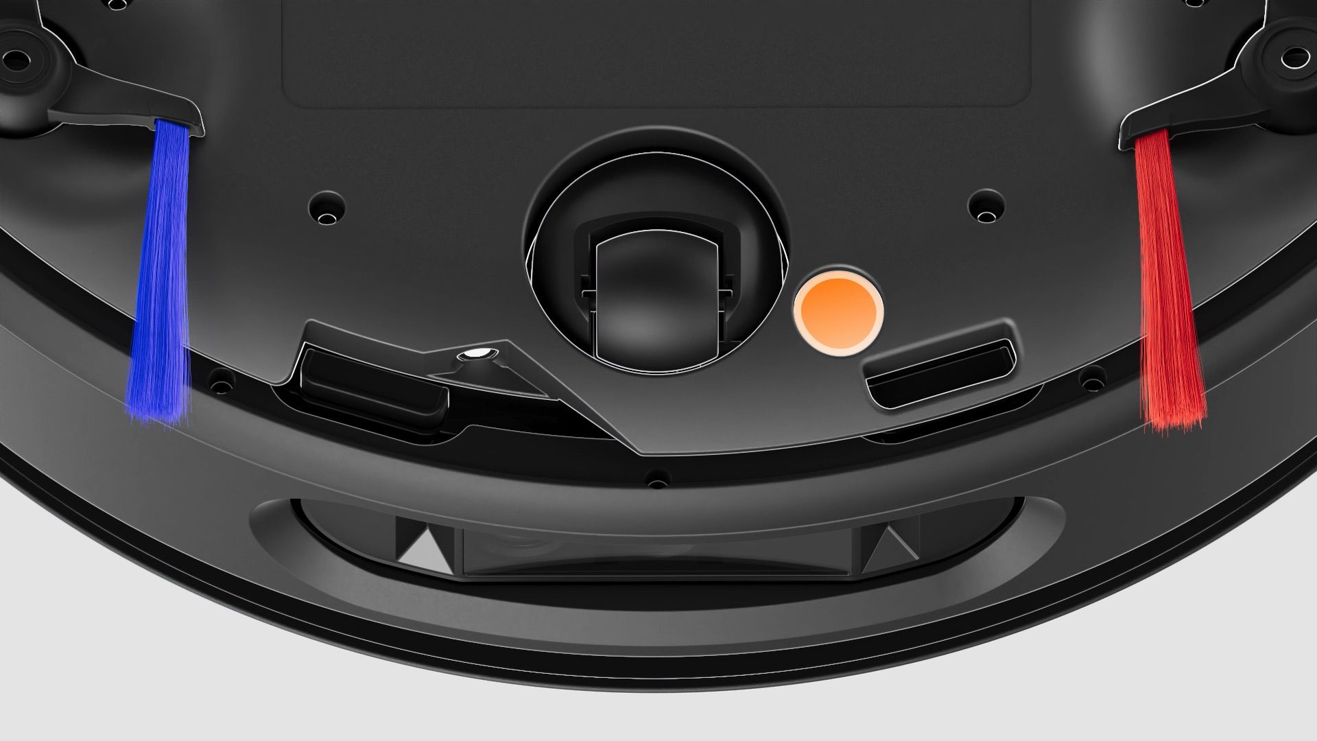 The Dyson Spot+Scrub Ai robot vacuum’s floor type sensor highlighted.