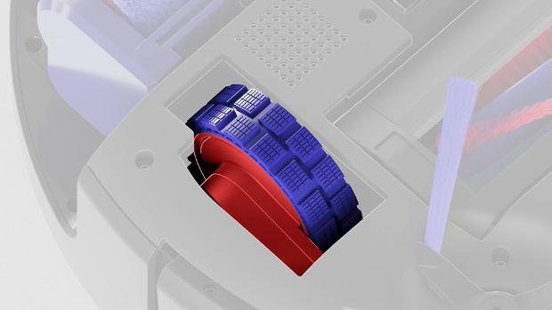 Roțile aspiratorului robot Dyson Spot+Scrub Ai.