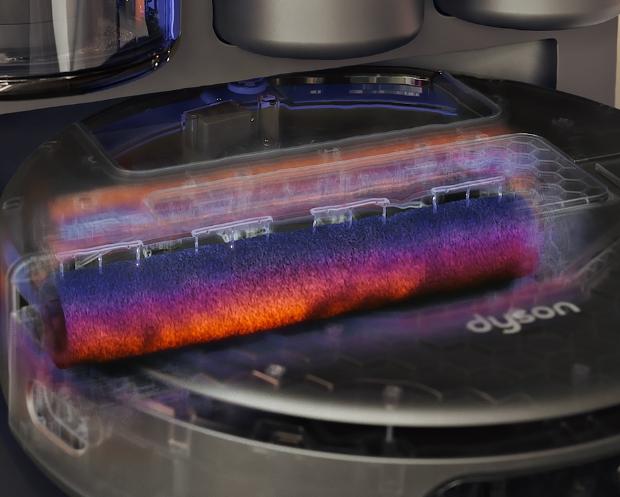 The Dyson Cyclonic dock cleans the roller with water heated to 60 degrees Celsius.