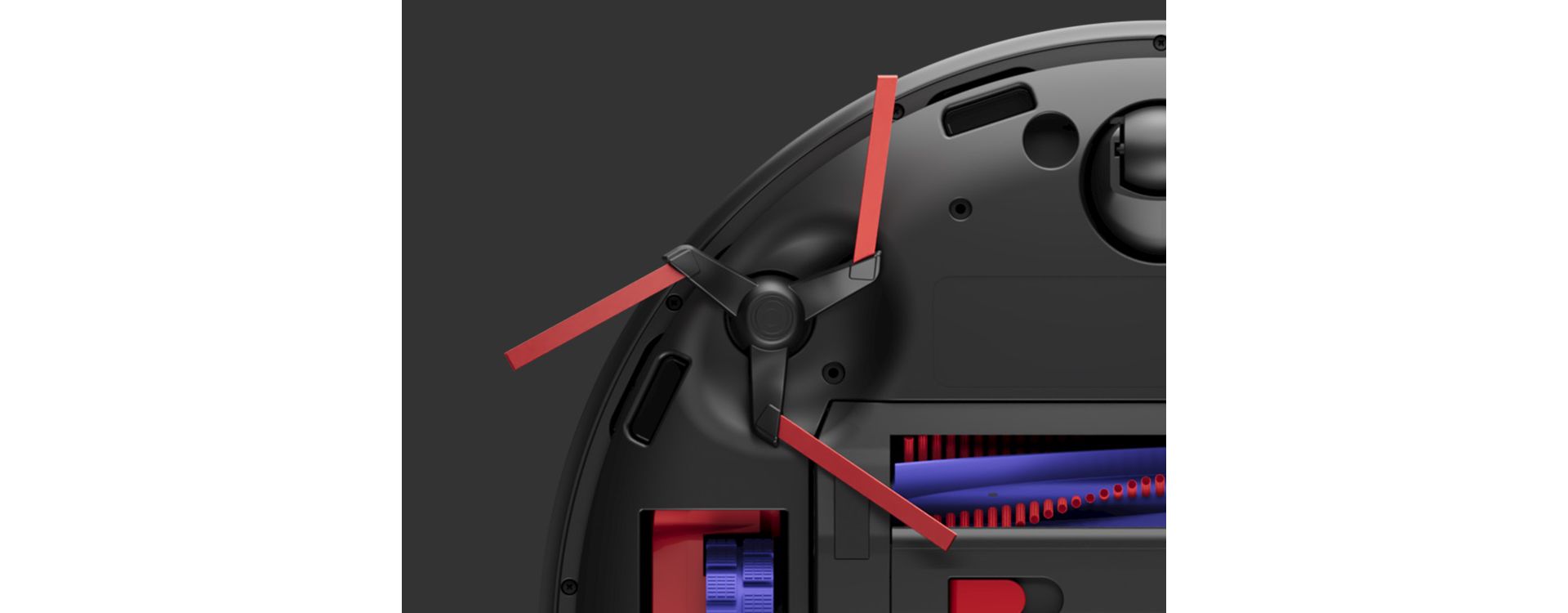 The rotating side brushes on the Dyson Spot+Scrub Ai robot vacuum.