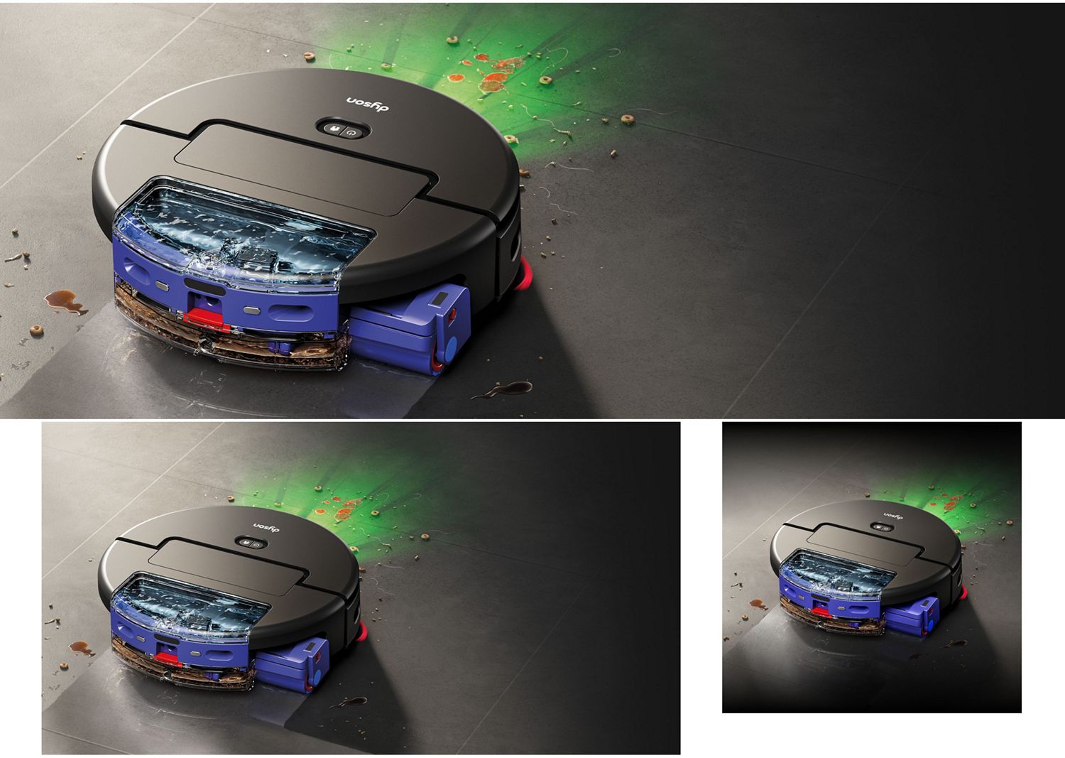 The Dyson V15s Detect Submarine vacuum cleaner with the Submarine wet roller head.