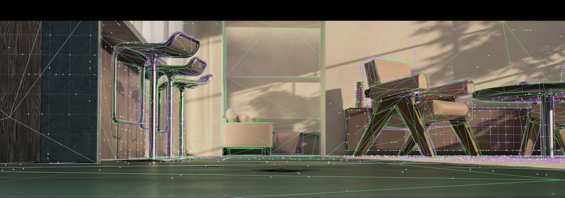 Representation of how the Dyson Spot+Scrub Ai wet and dry robot vacuum reveals hidden stains and identifies spills.