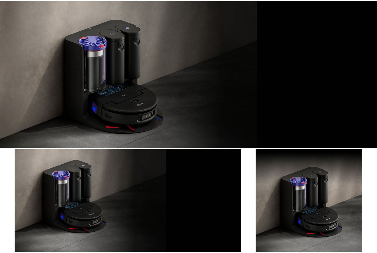 La stazione Dyson igienica con cicloni per il robot aspirapolvere Spot+Scrub Ai.