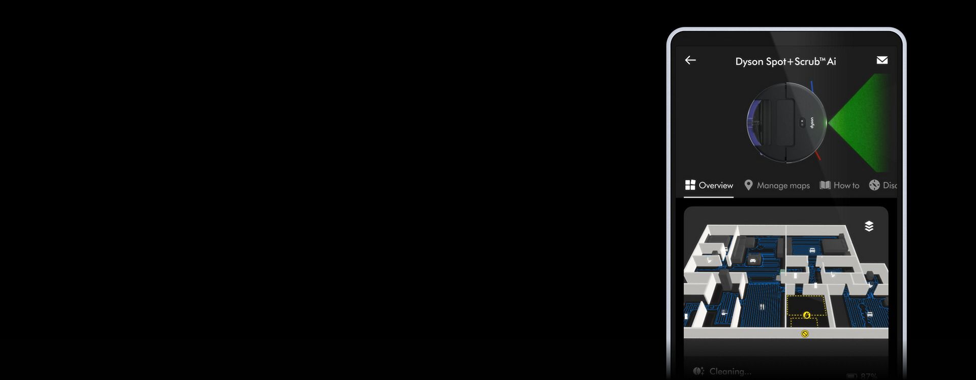 The Dyson Spot+Scrub Ai robot vacuum seen on the MyDyson app.