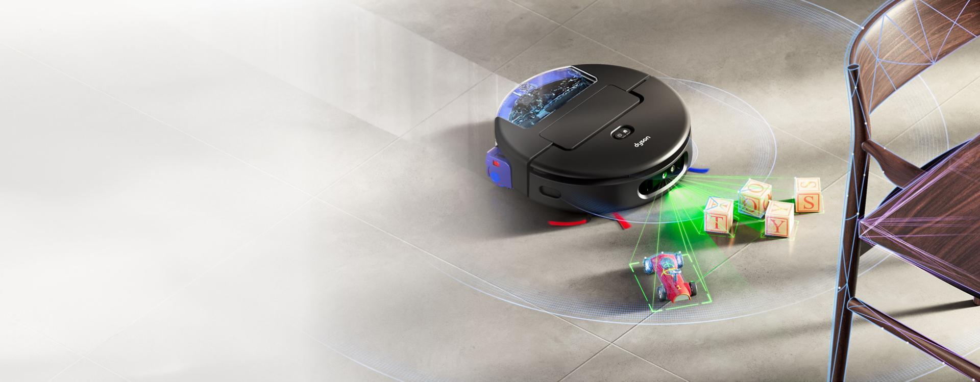 The Dyson Spot+Scrub Ai robot vacuum spots and avoids obstructions using LiDAR technology.