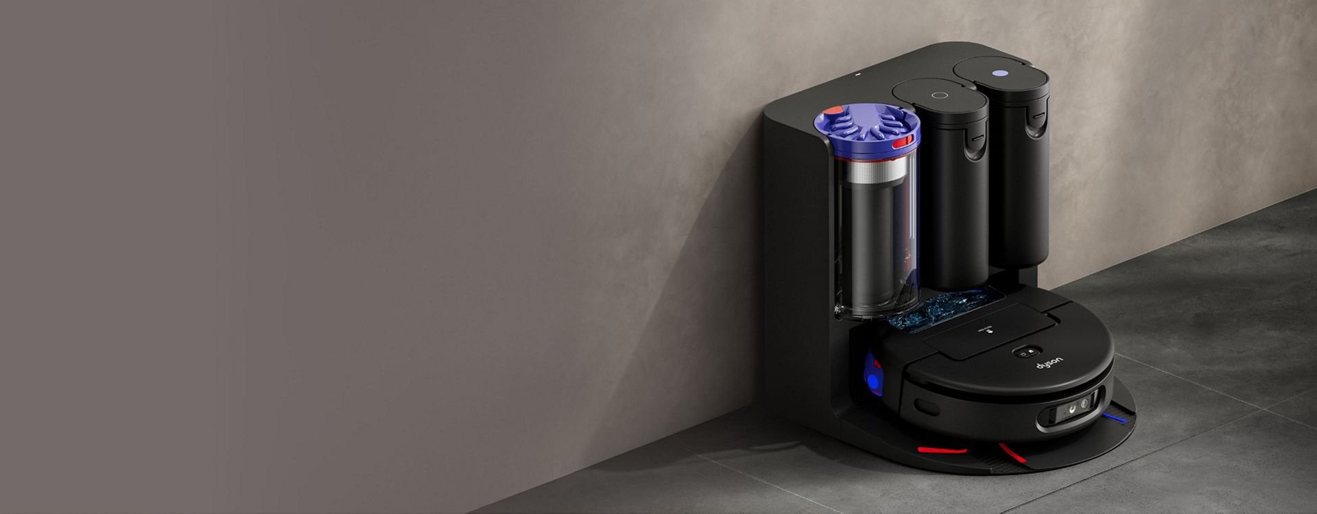 Cutaway showing the cyclones inside the Dyson Cyclonic dock.