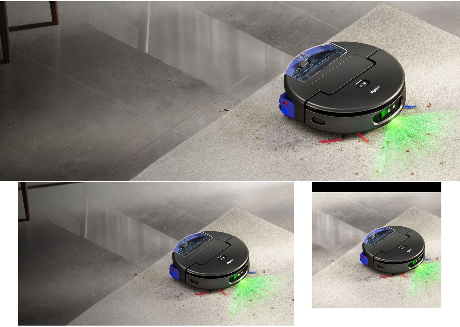 The Dyson Spot+Scrub Ai robot vacuum adapts to clean between hard floors and carpets.