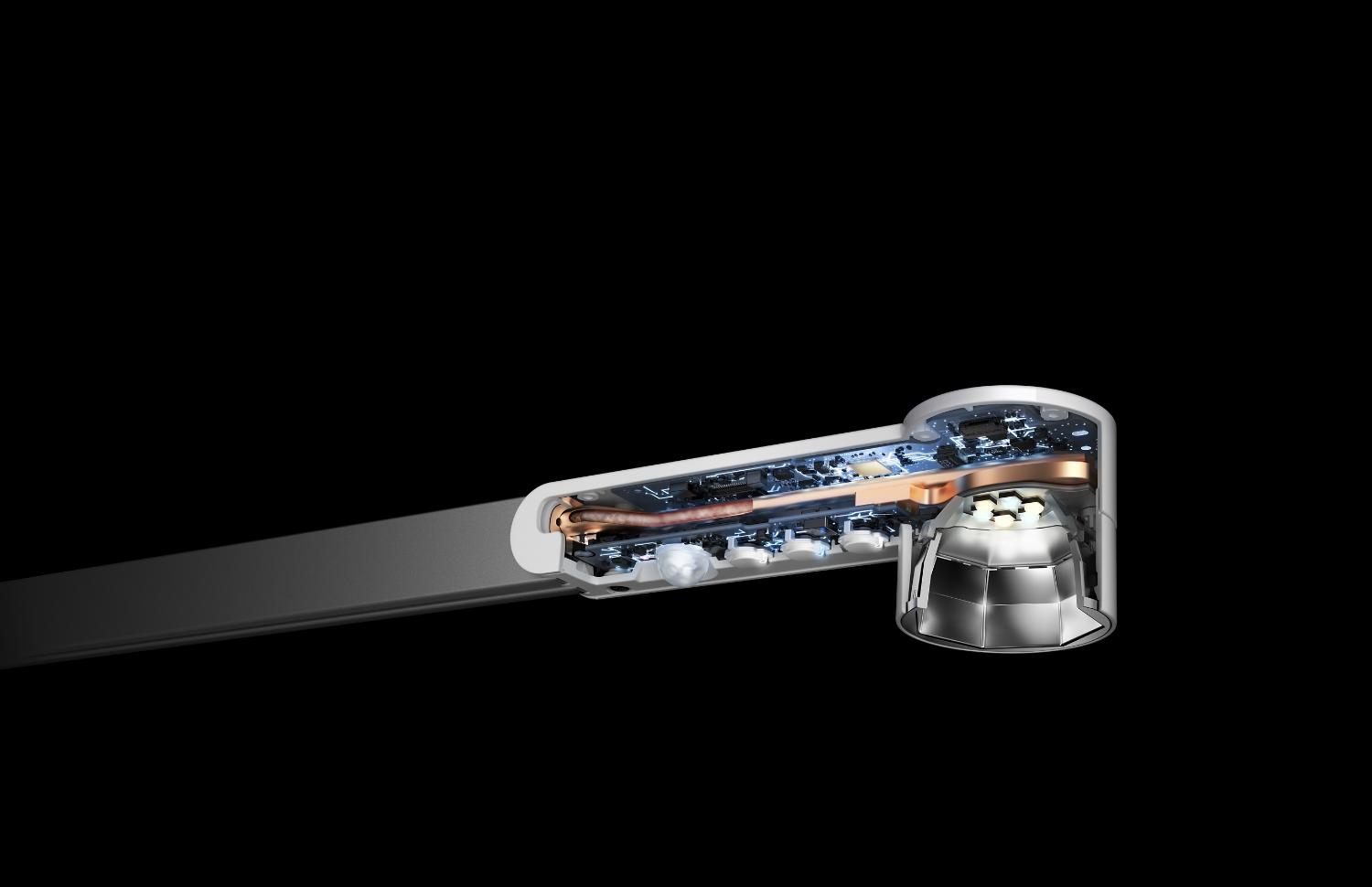 x ray of the Dyson lightcyle showing heat pipe technology