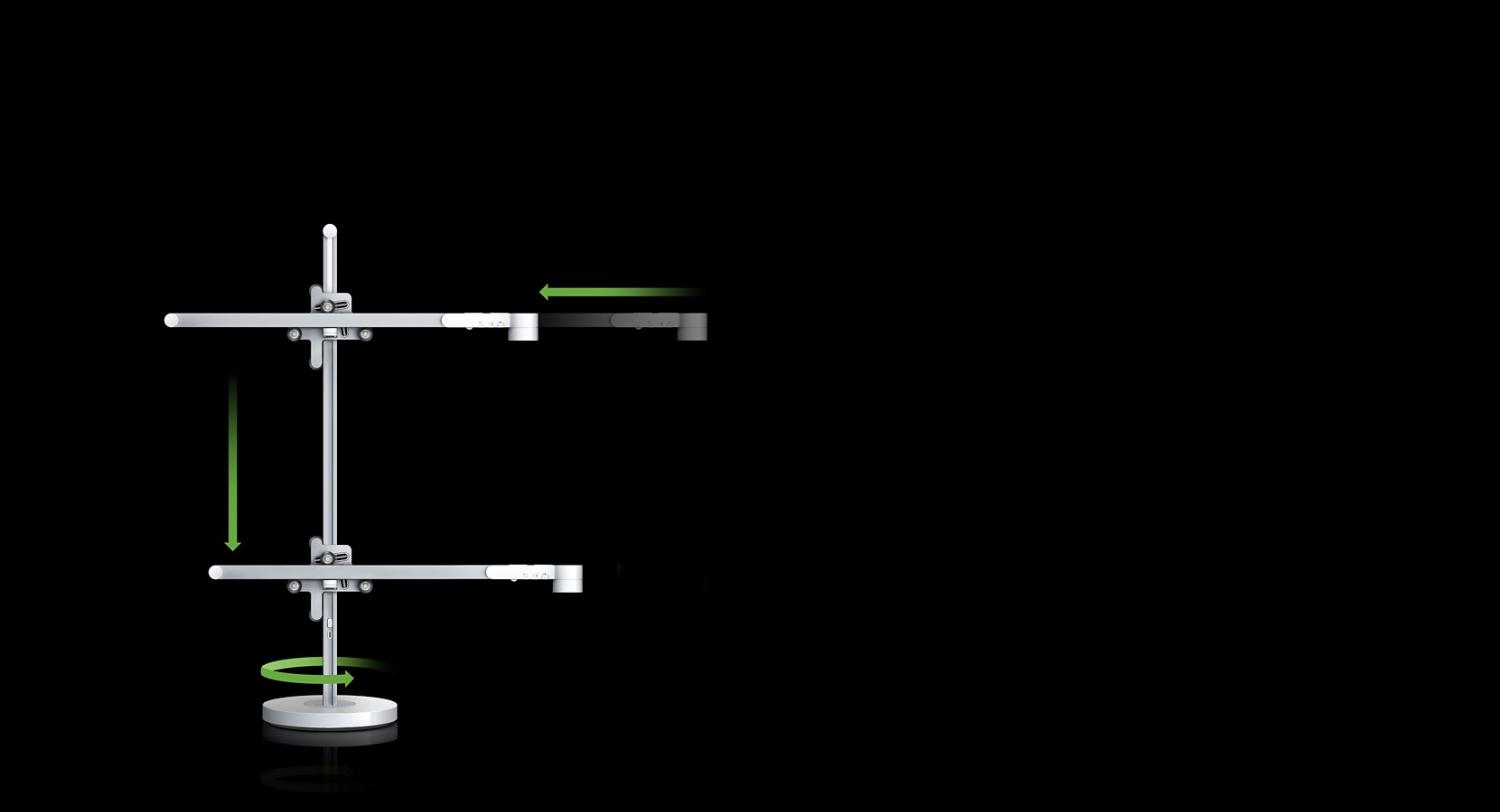 Graphic showing how 3 Axis Glide™ motion works
