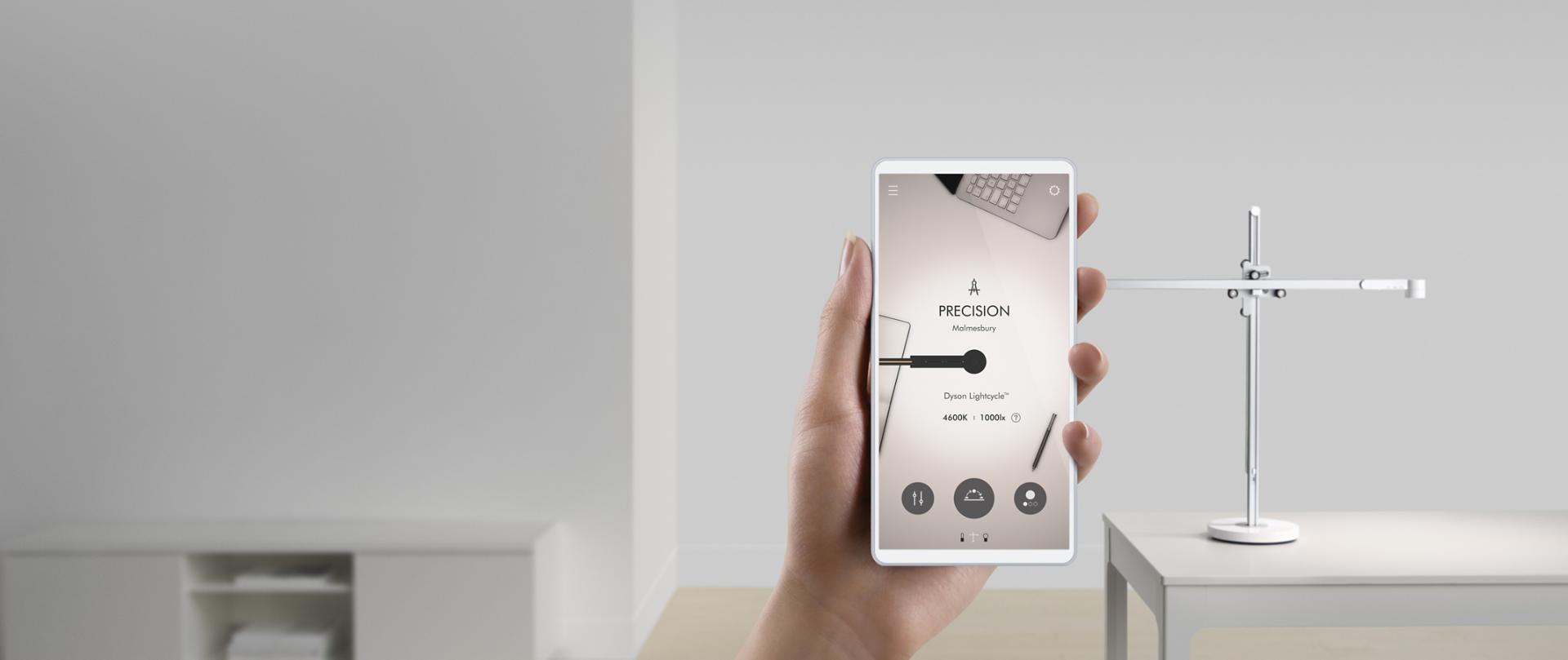 Hand showing dyson link app on phone