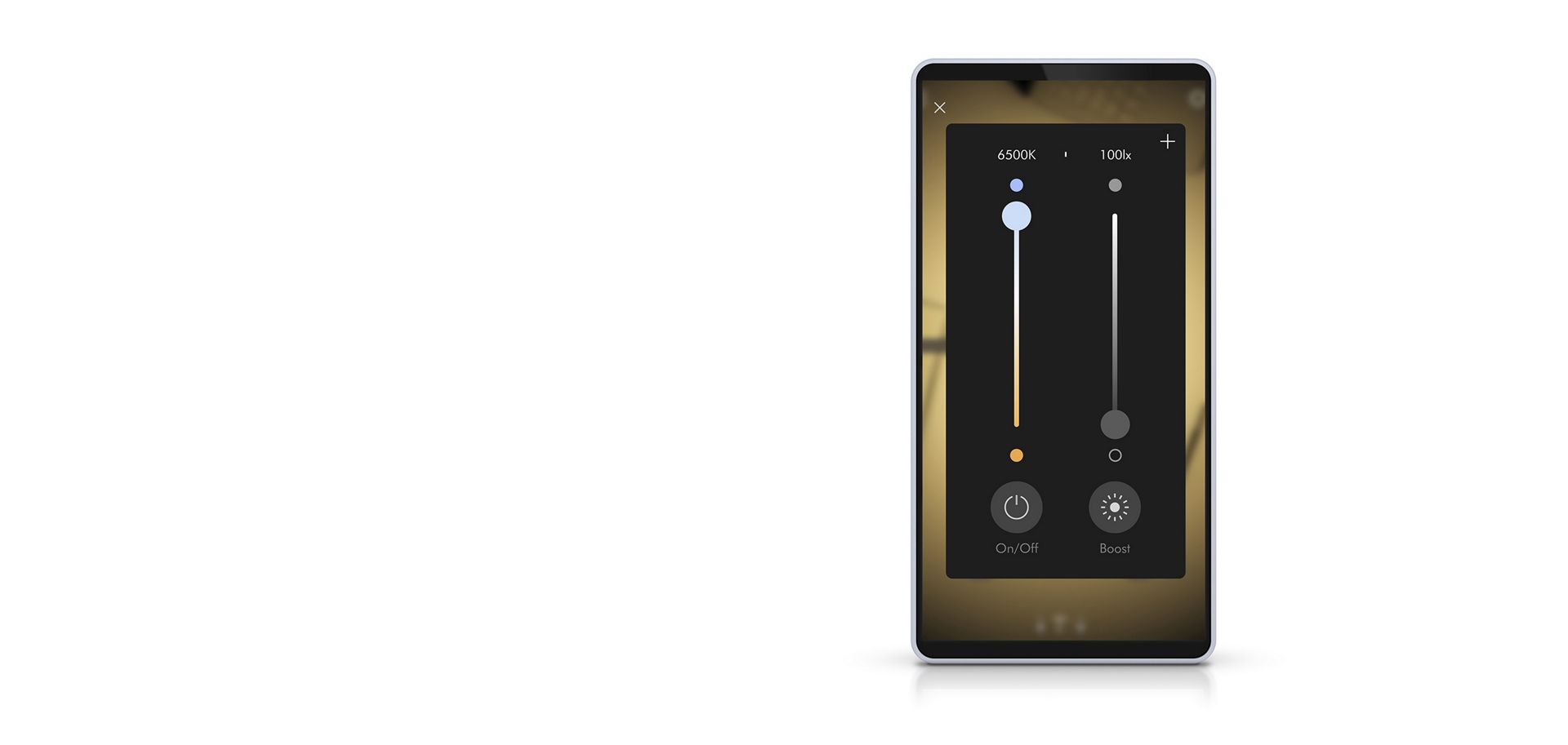 téléphone affichant un contrôle précis de l’application Link