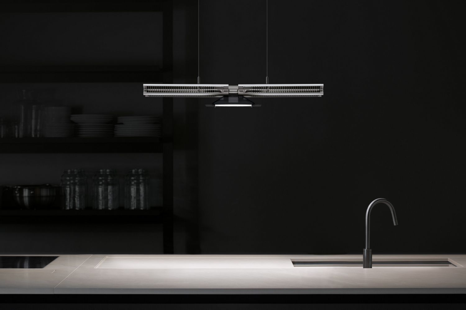 Lámpara Dyson Cu-Beam Down en cuarto de baño