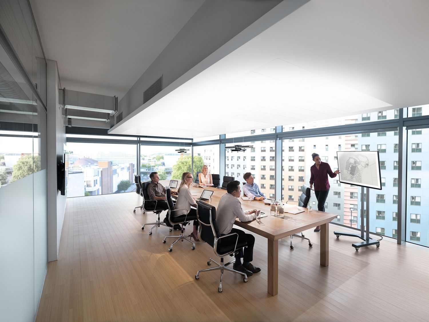  Dyson Cu-Beam Duo Pendelleuchte in einem Büroraum