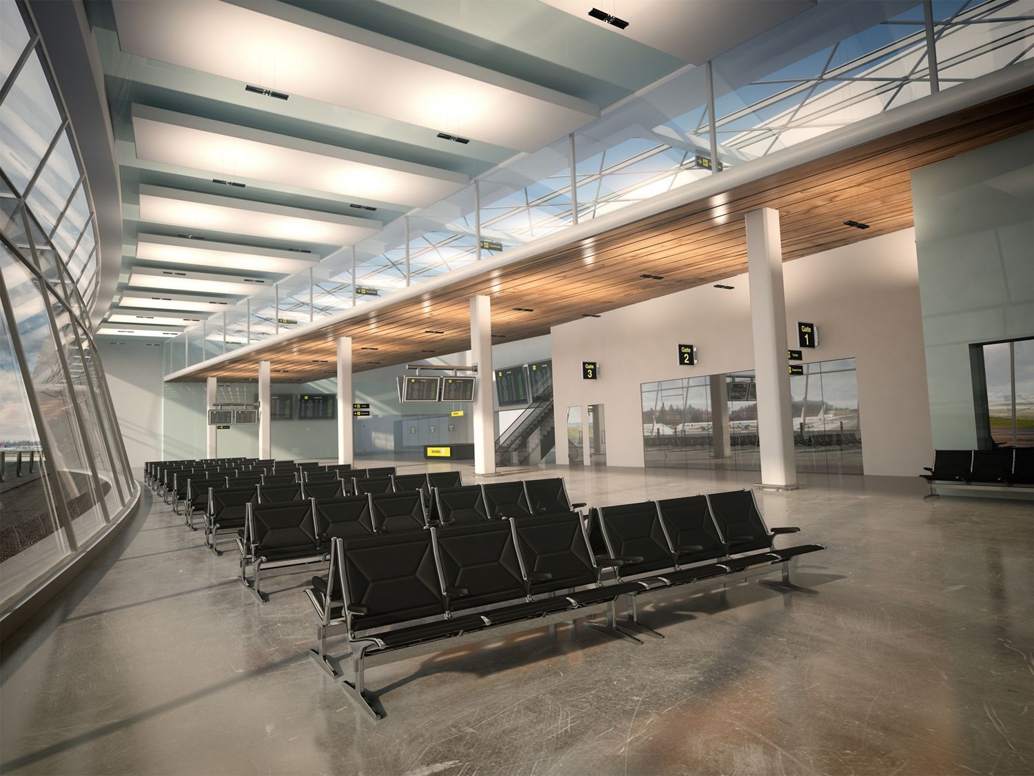 Dyson Beleuchtung in einem Flughafenterminal