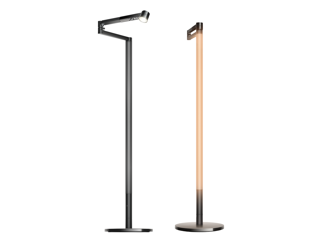 ダイソン Lightcycle Morph フロアライト ブラック/ブラック 前面図