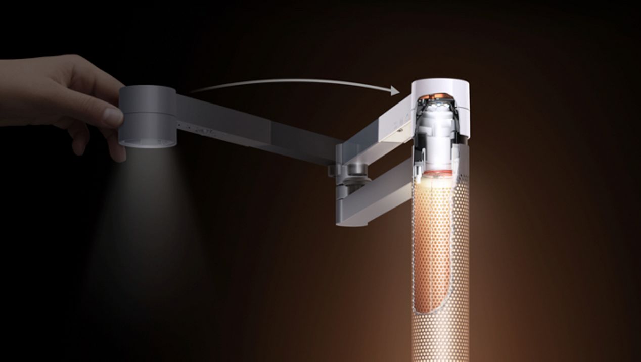 Dyson Lightcycle Morph magnetic docking mechanism close up