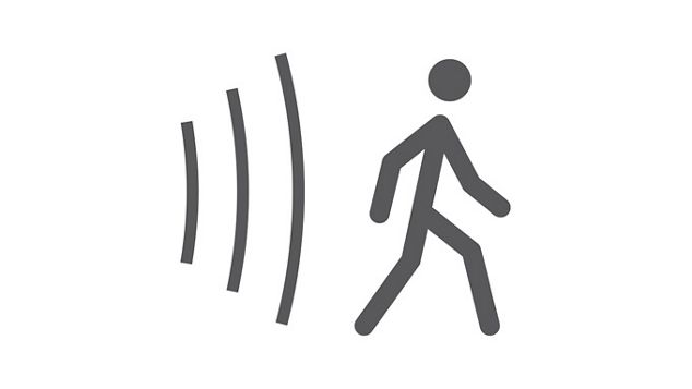 Sensor vist, der registrerer en person i bevægelse.