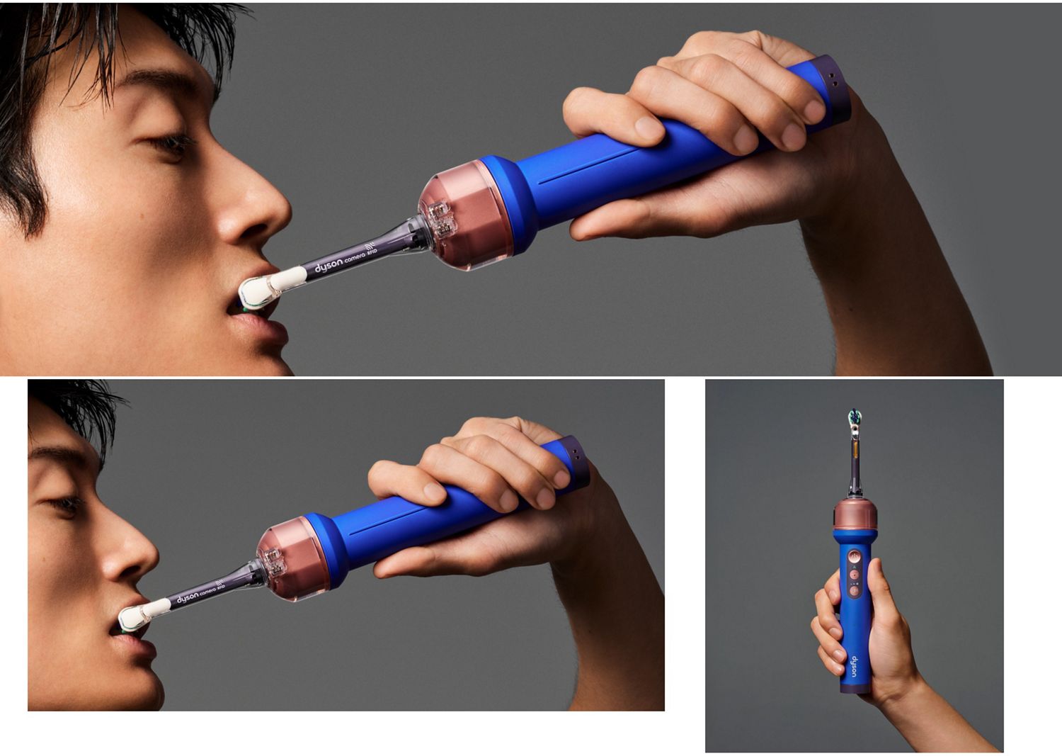 Dyson CameraJet toothbrush in a hand.