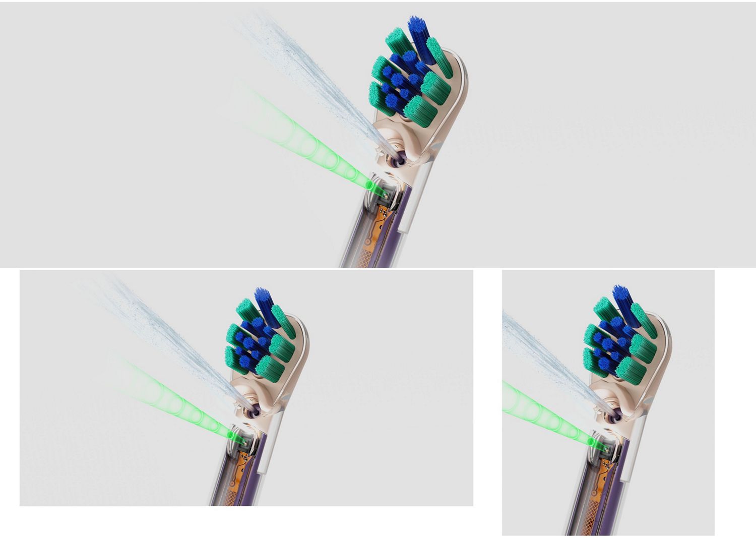 Dyson CameraJet toothbrush sprays a jet of water.