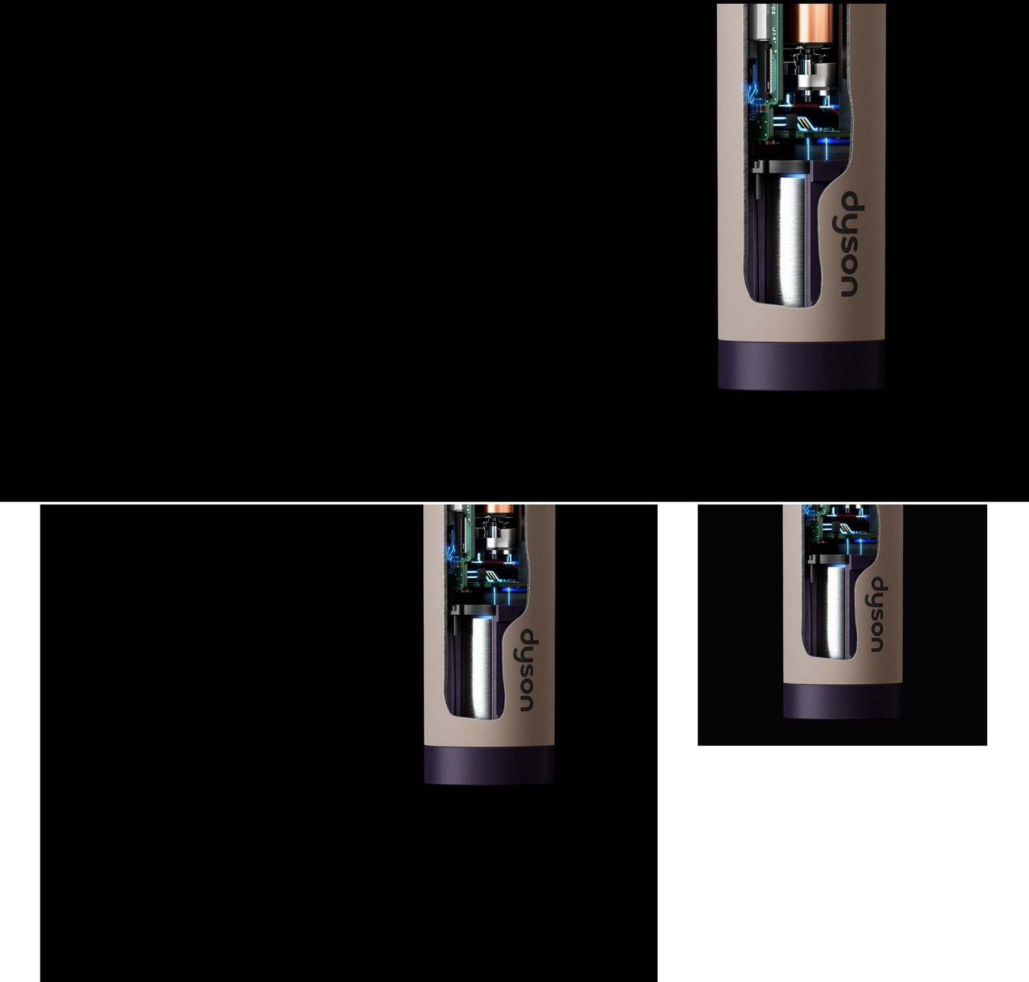 Cutaway graphic showing the battery within the CameraJet toothbrush.