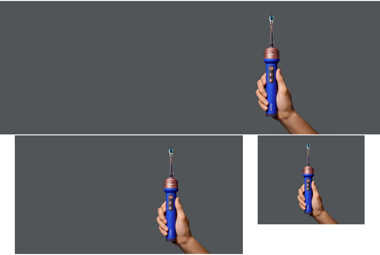Dyson CameraJet toothbrush held in a hand.