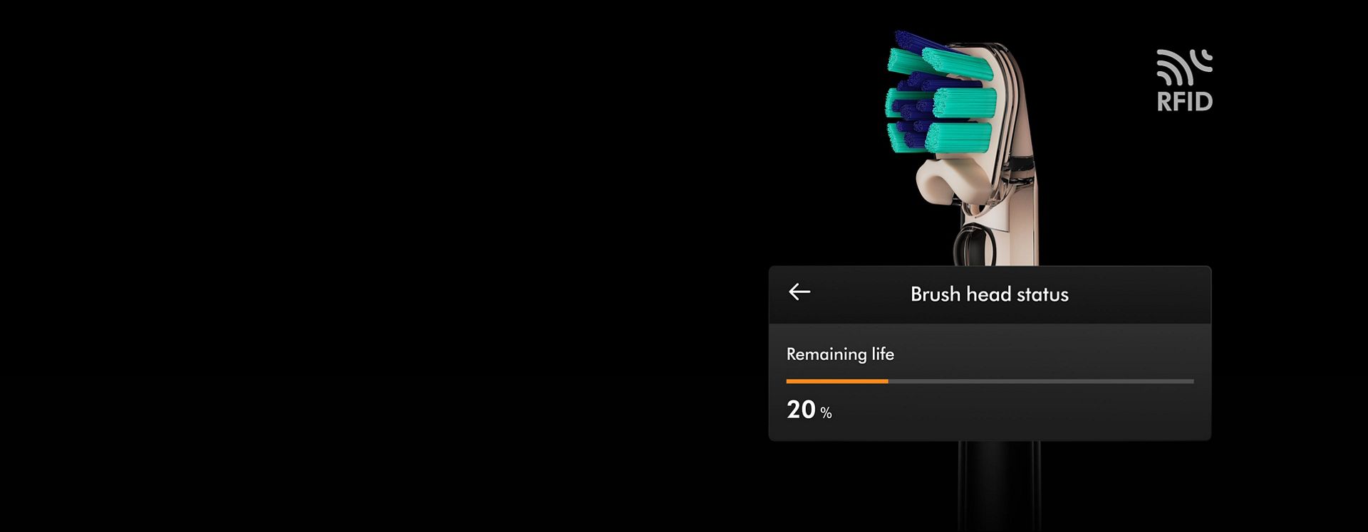 Zobu birstes uzgaļa statuss redzams MyDyson lietotnē.