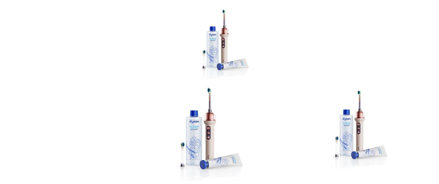 Dyson toothpaste and mouth rinse with the CameraJet toothbrush.