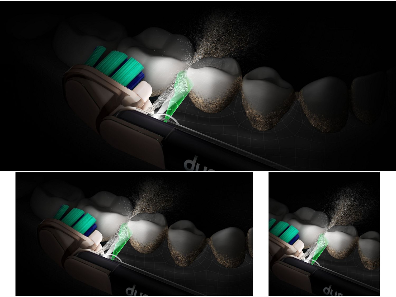 Dyson CameraJet toothbrush jets liquid into the gaps between teeth.