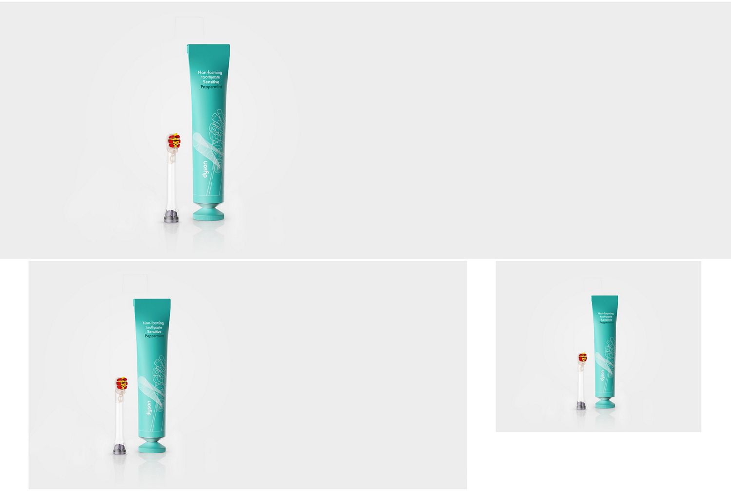 Dyson sensitive toothpaste and CameraJet sensitive brush head.