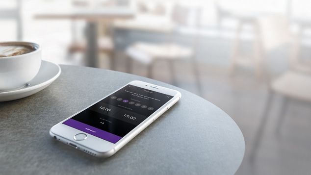 Dyson Link smartphone app in a café