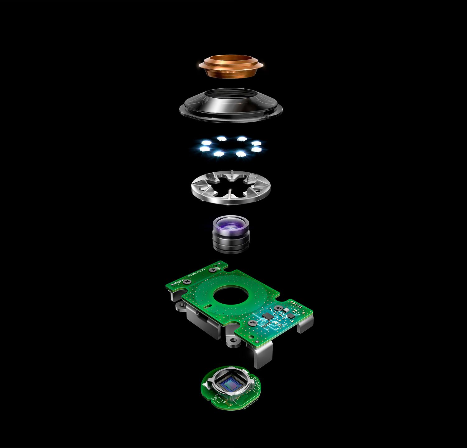 Vue éclatée du système de vision à 360° du robot