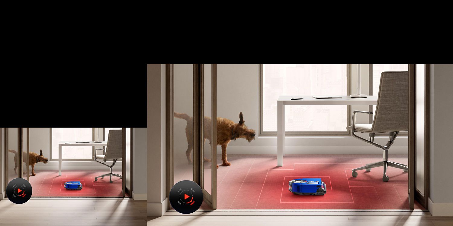 Dyson 360 Vis Nav robot cleaning in Boost mode