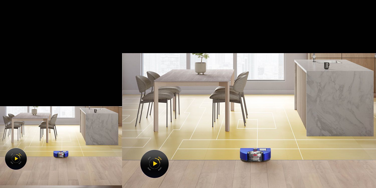 Dyson 360 Vis Nav robot cleaning in Quick mode