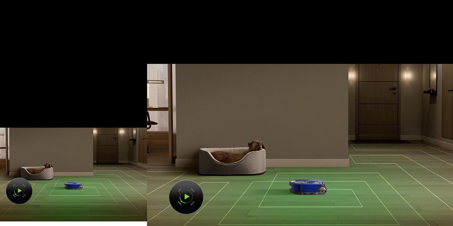 Dyson 360 Vis Nav robot cleaning in Quiet mode