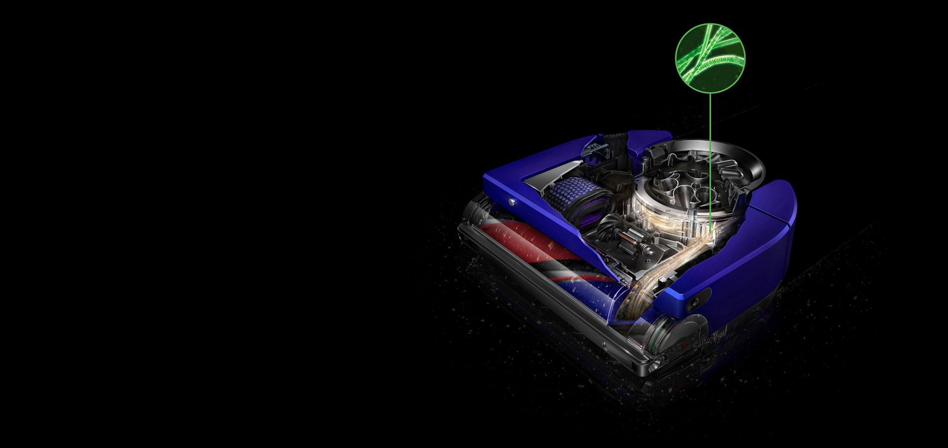 Dyson 360 Vis Nav capturing an allergen