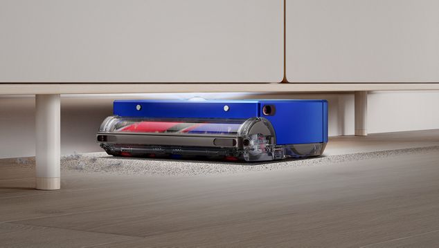 Dyson 360° Saugroboter reinigt unter Möbeln