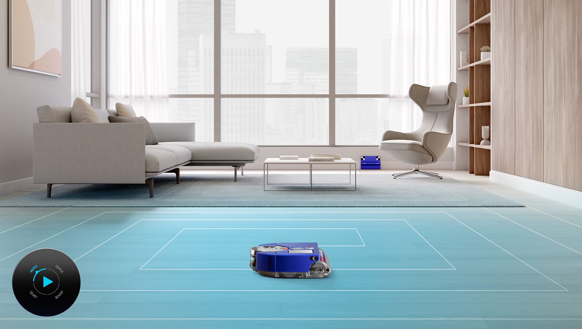 Dyson 360 Vis Nav robot cleaning in Auto mode