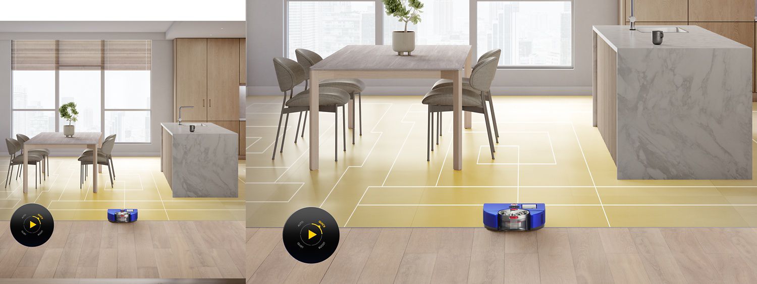 Dyson 360 Vis Nav robot cleaning in Quick mode