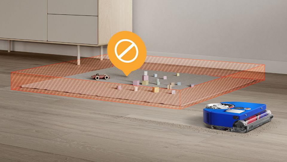 Image of the map the robot sees laid out across a floor.