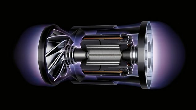 Nahaufnahme des Dyson Digitalen Motors V10