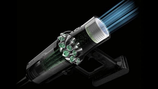 Nahaufnahme des Dyson Cyclone Filtersystems