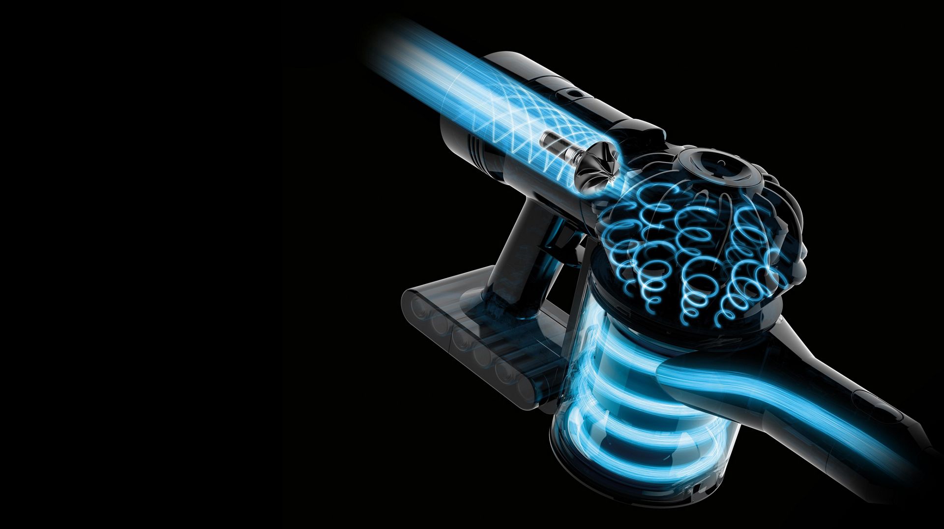 Ilustração do mecanismo interior do motor digital Dyson V8