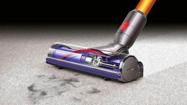 La spazzola Direct Drive dell'aspirapolvere senza filo Dyson V8 Absolute Plus pulisce in profondità i tappeti