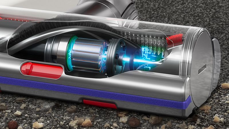 Cutaway of Digital Motorbar cleaner head with anti-tangle technology