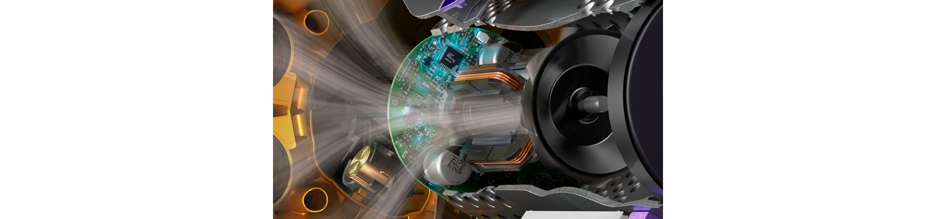 Schnittbild des Dyson Hyperdymium Motors