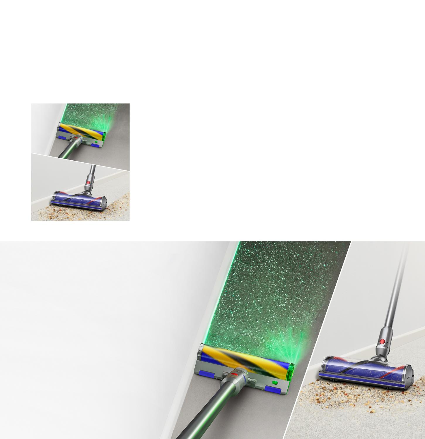 Tête d’aspirateur à laser Slim Fluffy et tête d’aspirateur à entraînement direct
