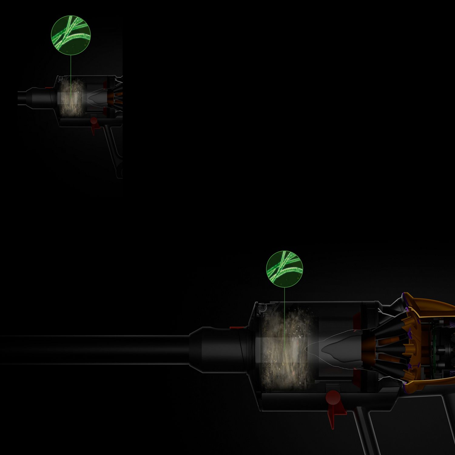 Cutaway of bin cyclone